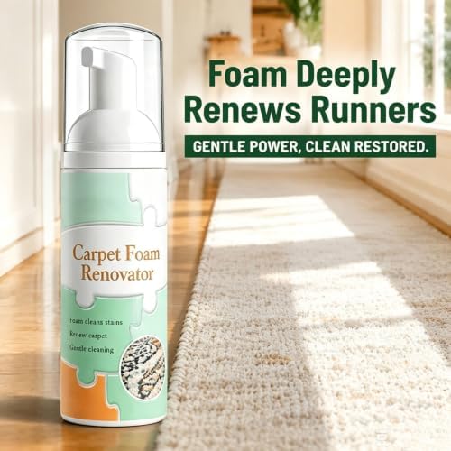3.52 Fl Oz Waterless Carpet Foam Stain Remover with Towel -No-Rinse Dry Cleaning Foam Spray for Couch, Upholstery, Car Interior (3) - 1
