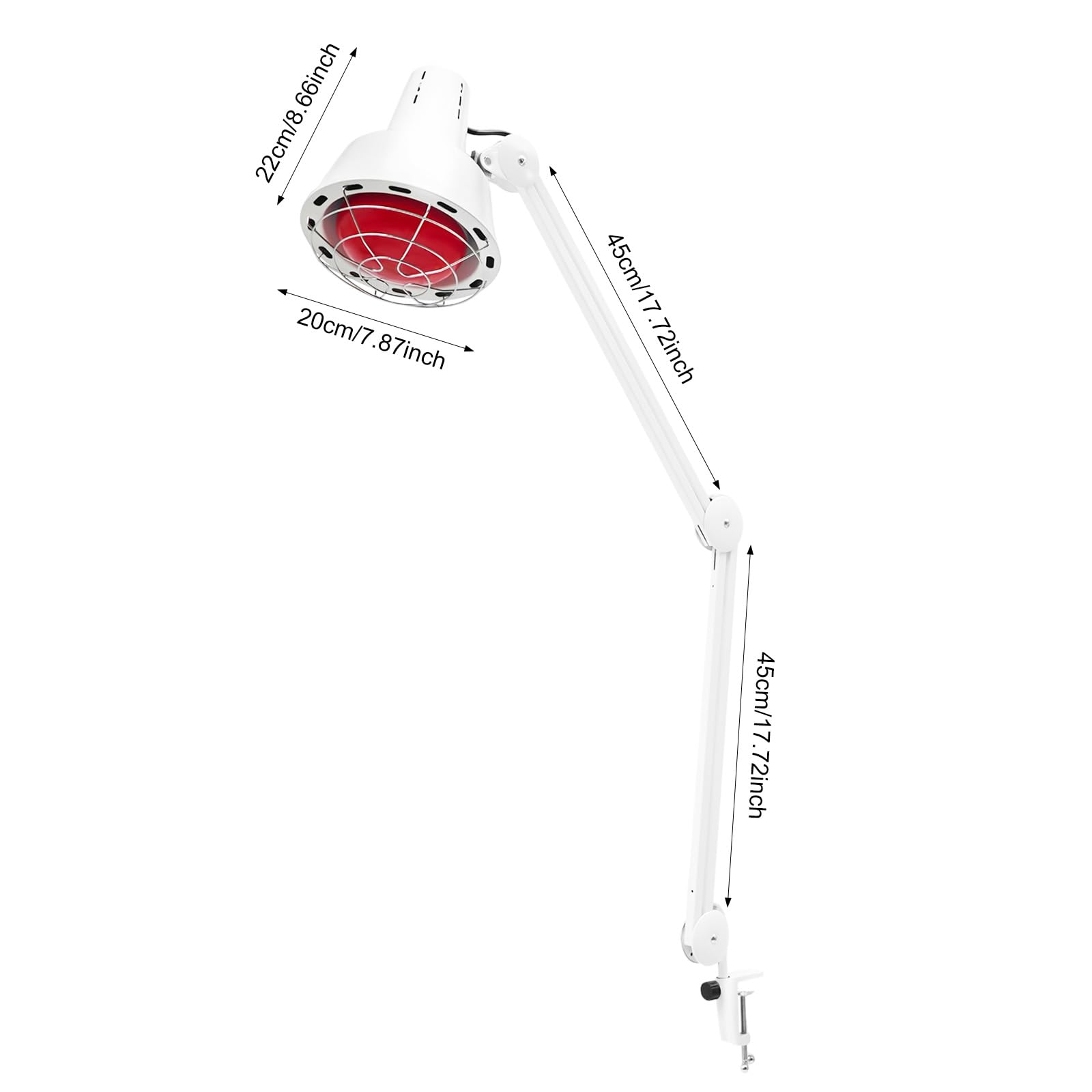 Lámpara infrarroja de 275 W, lámpara de calor, luz roja, lámpara infrarroja, con clip, alivio del dolor, fisioterapia, salud