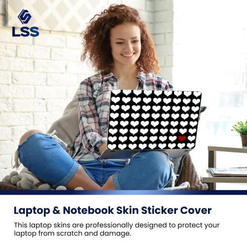 Image of LSS 17 17.3 Inches Laptop Notebook Skin Sticker with 2 Wrist Pads - Reusable Cover Protector Vinyl Sticker Cover Decal Fits 17 inch - 19 inch HP Asus Acer - One in a Million Hearts Pattern