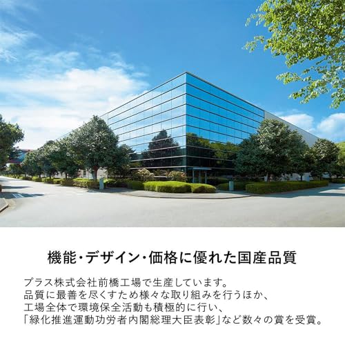 プラス オフィスデスク スチールデスク FLATLINE フラットライン 片袖机 3段 キャビネット 収納付き 幅120 奥行60 高さ70cm 天板ホワイト/本体ホワイト センタートレー・配線穴・アジャスター付き SP-126D-3 601559 [4]