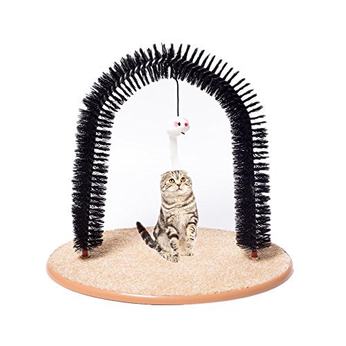 猫用ブラシトンネル ブラッシング&爪磨き 爪とぎ 簡単組立 毛づくろい キャット ネズミおもちゃ ペットグッズ