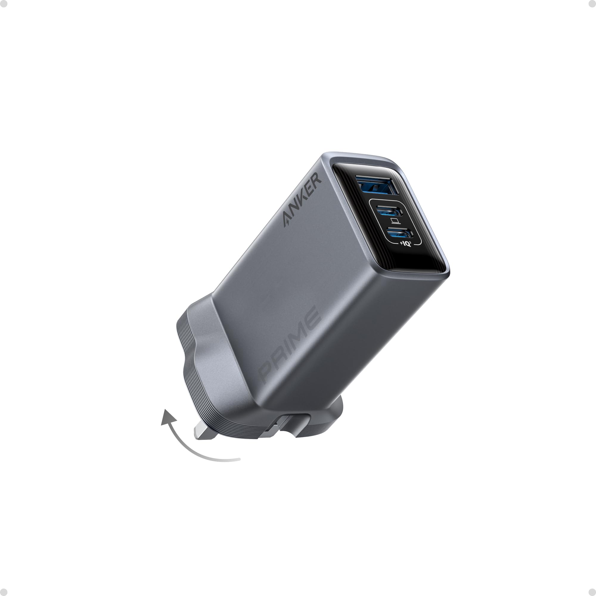 Anker Prime Computer portatile, Console portatile, Smartphone, Orologio intelligente, Tablet Grigio AC Ricarica rapida Interno (PRIME CHARGER 100W 3 PORTS GANPRIME)