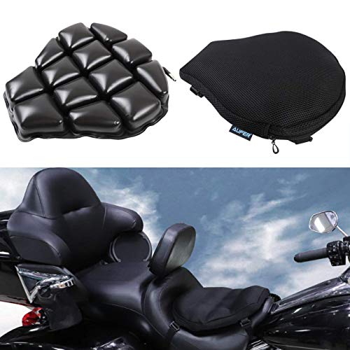 AUFER 15" x 14" Motorcycle Seat Cushion Cruiser Air Cushion Pad for Comfortable Traveling Pressure Relief Durable Fabric For most Motorcycle car Home Office etc.