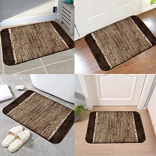 Image of Door Mats for Home | Door Mats for Home Entrance | Door Mat for Bathroom| Soft & Super Absorbent Mats for Shower | Washable, Non-Slip & Quick-Drying Mats (Pack of 2) (Beige 3)