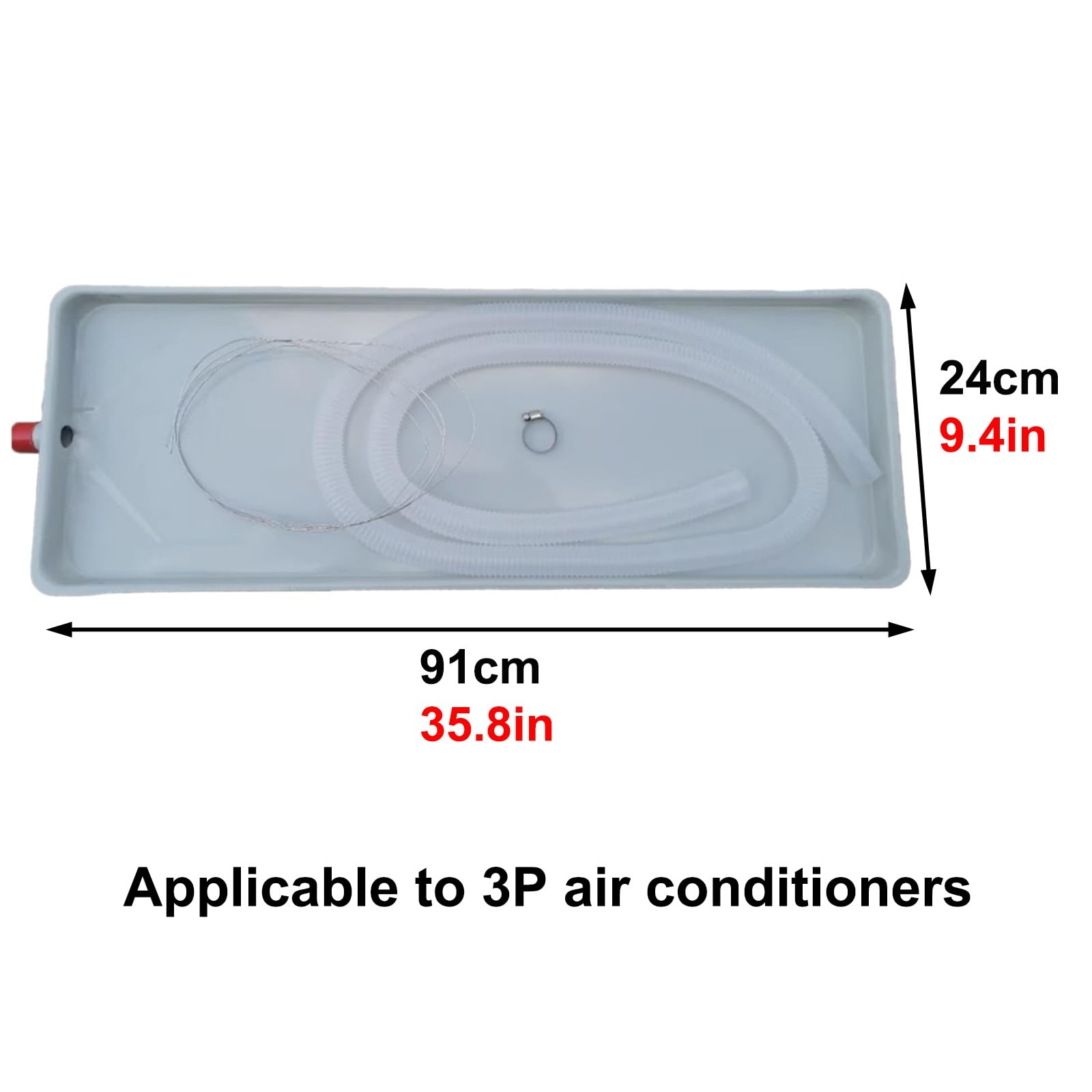Bandeja de Condensación con Desague para Aire Acondicionado, Bandeja de Recogida de Goteo de Bandeja Metal Galvanizado, Bandeja de Goteo del Aire Acondicionado(91x24cm(35.8x9.4in))