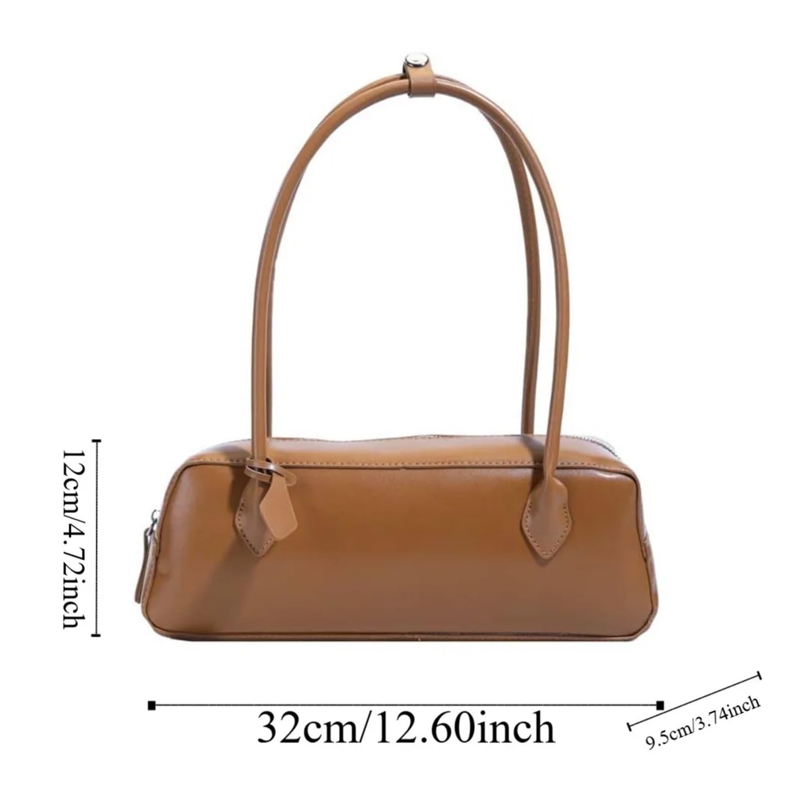 Bolso bandolera Elegant Stick Handbag Large Capacity PU Shoulder Bag Solid Color Texture Underarm Bags Women