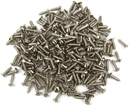Musiclily 3mm Electric Guitar Bass Pickguard Screws Scratch Plate Mounting Screws for Fender Strat Tele Stratocaster Telecaster Les Paul SG, Chrome (Pack of 50)