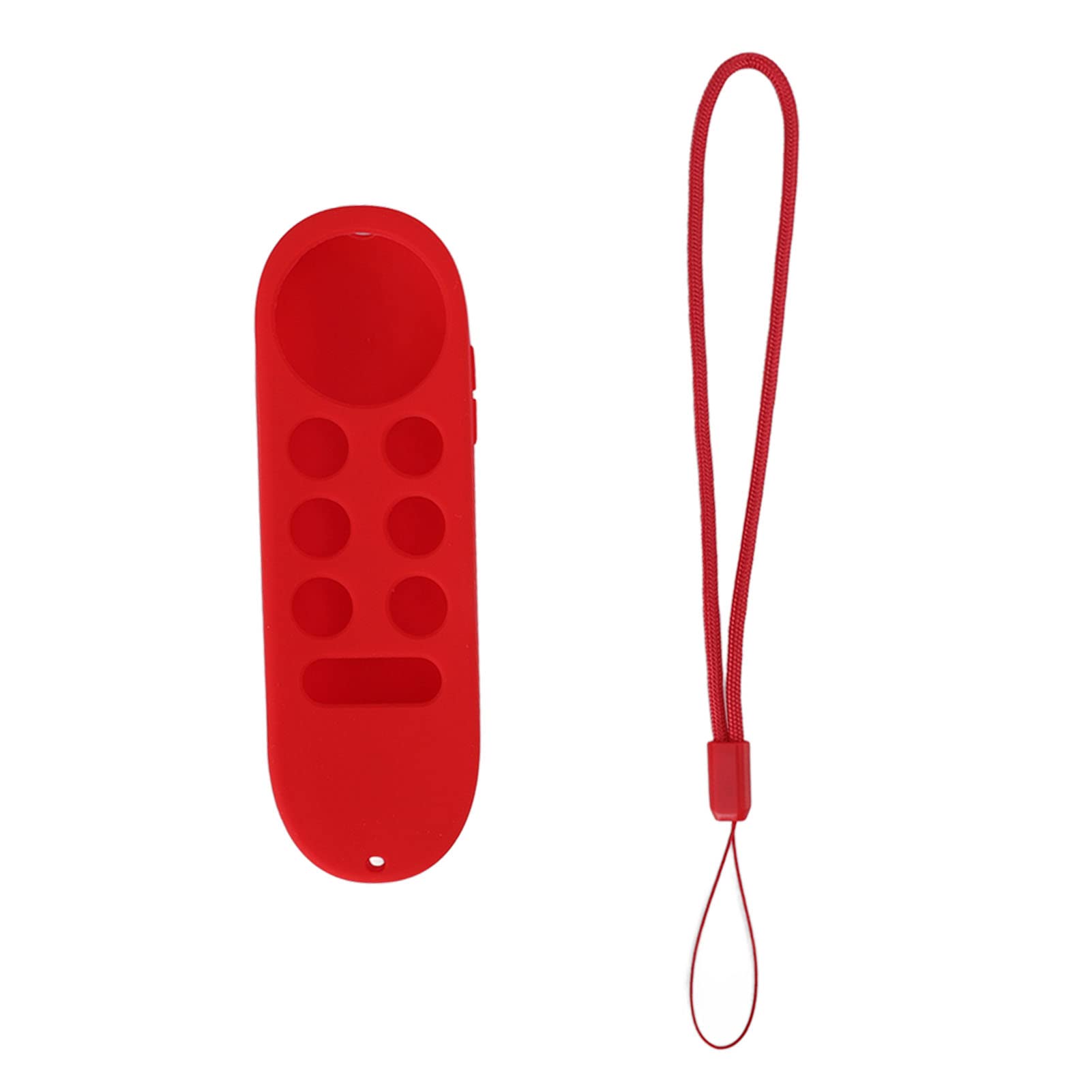 Soraz Remote Control Case, Silicone Remote Control Case with and Non-slip Cutouts with Lanyard for Anti-fall (Red)