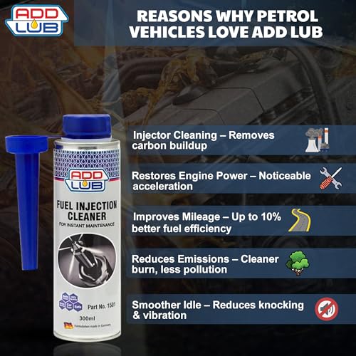 Image of ADD LUB Petrol Additive | Fuel Injector Cleaner for Cars & Bikes | Boost Performance & Fuel Efficiency 300 ML