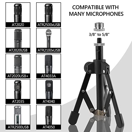 Geekria for Creators Tabletop Tripod Mic Stand Compatible with JBL Wireless Two, Sennheiser E835, E835-S, Audio-Technica ATM510 Microphones - Image 3