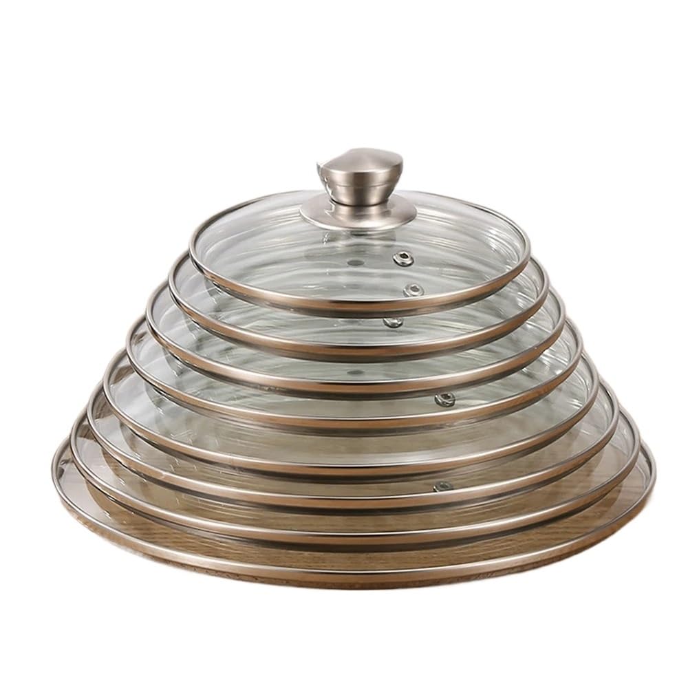 Coperchio Vetro Coperchio for pentola in vetro Coperchio for padella in acciaio inossidabile rotondo in vetro chef pentole da cucina casalinghe(32cm)