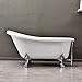 WOODBRIDGE Slipper Clawfoot Bathtub with solid brass Polished Chrome Finish drain and overflow, B-0022 /BTA1522, 59"