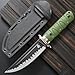 Sitivien ST29 Fixed Blade Knife, AUS-10 Steel Blade G10 Handle Full Tang Bowie Knife for Outdoor Camping Hunting Fishing Working(Green)