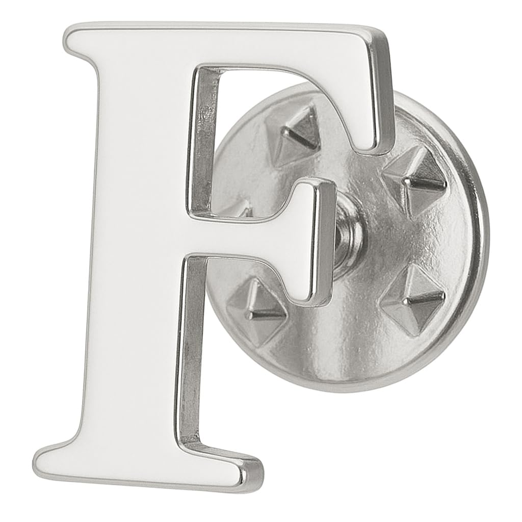 Premium Silver color Alphabet Letter “F” Lapel Pin – Polished Metal Initial Badge for Jackets, Hats, Bags & Uniforms – Personalized Monogram Accessory with Secure Butterfly Clasp – Elegant Gift for Men & Women