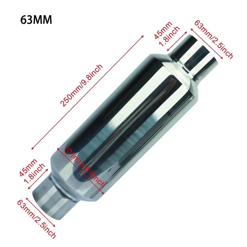 rura wydechowa stalowy wąż Rezonator tłumika wydechu samochodowego | Końcówka tłumika ze stali nierdzewnej Rura wydechowa 51 MM 57 MM 63 MM 76 MM(63MM)