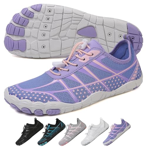 Hike Barefoot Shoes Womens Men,Athletic Hiking Footwear Barefoot,Non-Slip Athletic Barefoot Shoes Wide Toe Box Toe Water Shoes Quick Dry Zero Drop Trail Running Shoes