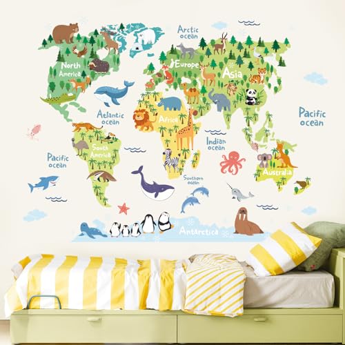 Vinilos Decorativos Mapa Mundial Animal en Vinilo Mate miniatura 2