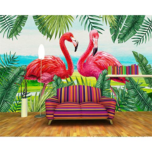 Benutzerdefinierte Tapete Home Dekorative Fresko Skandinavischen Stil Handgemalte Pflanze Flamingo TV Sofa Hintergrund 3D Wallpaper