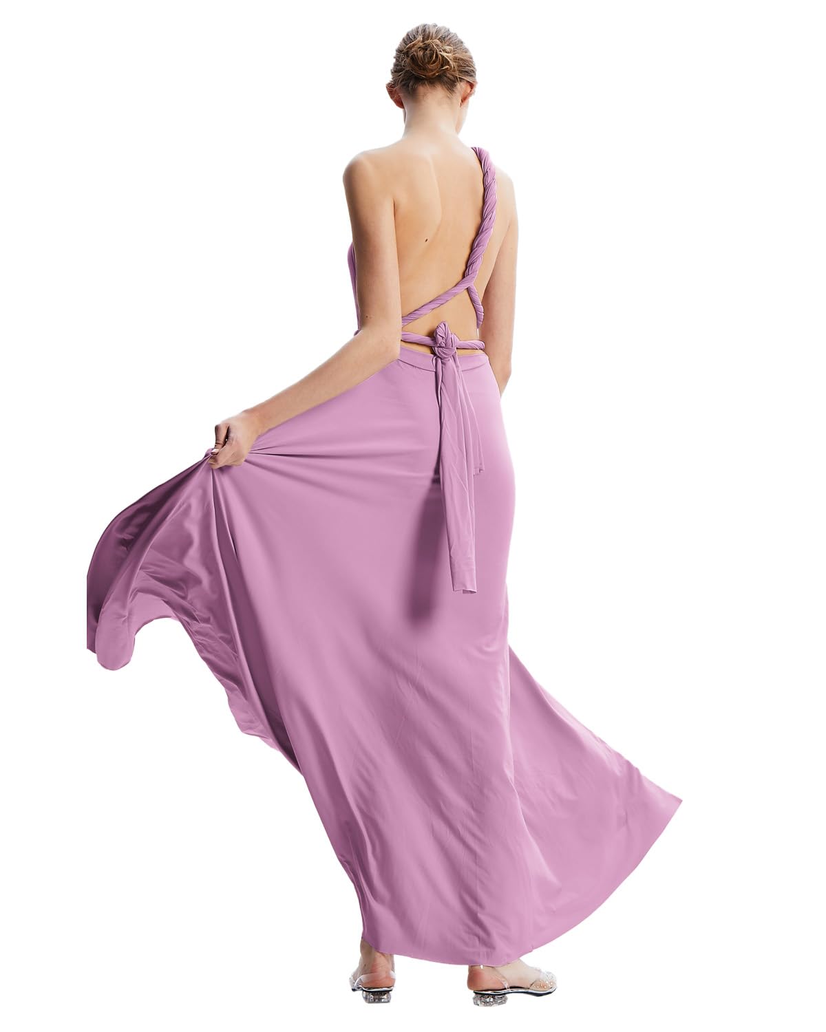 Abito infinito per damigelle d'onore, abito da sposa da donna, abito avvolgente per taglie forti, abito lungo maxi convertibile multiway