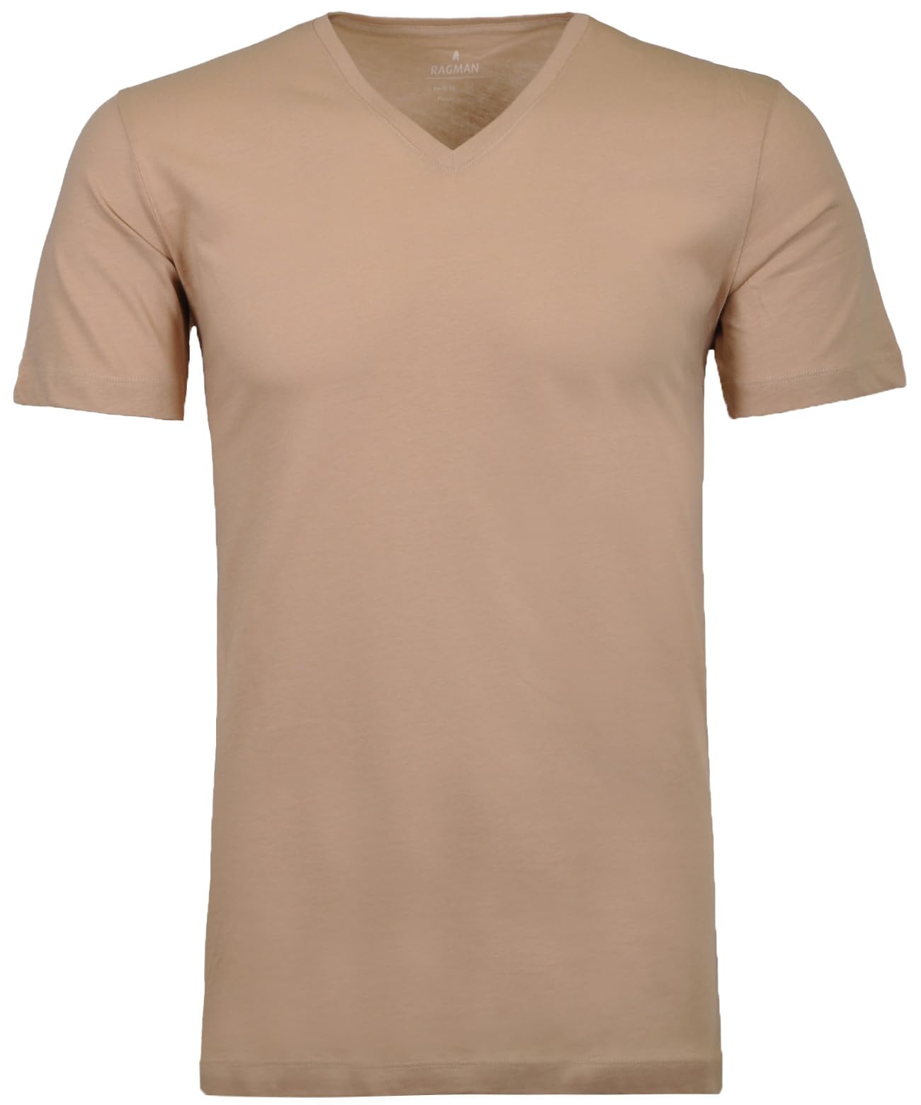 RAGMAN T-Shirt – Doppelpack Body fit, V-Ausschnitt, Kurzarm, Baumwolle, Light Skin-086, Gr. 3XL
