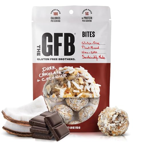 The GFB Dark Chocolate Coconut Protein Bites, Certified Gluten Free Snacks