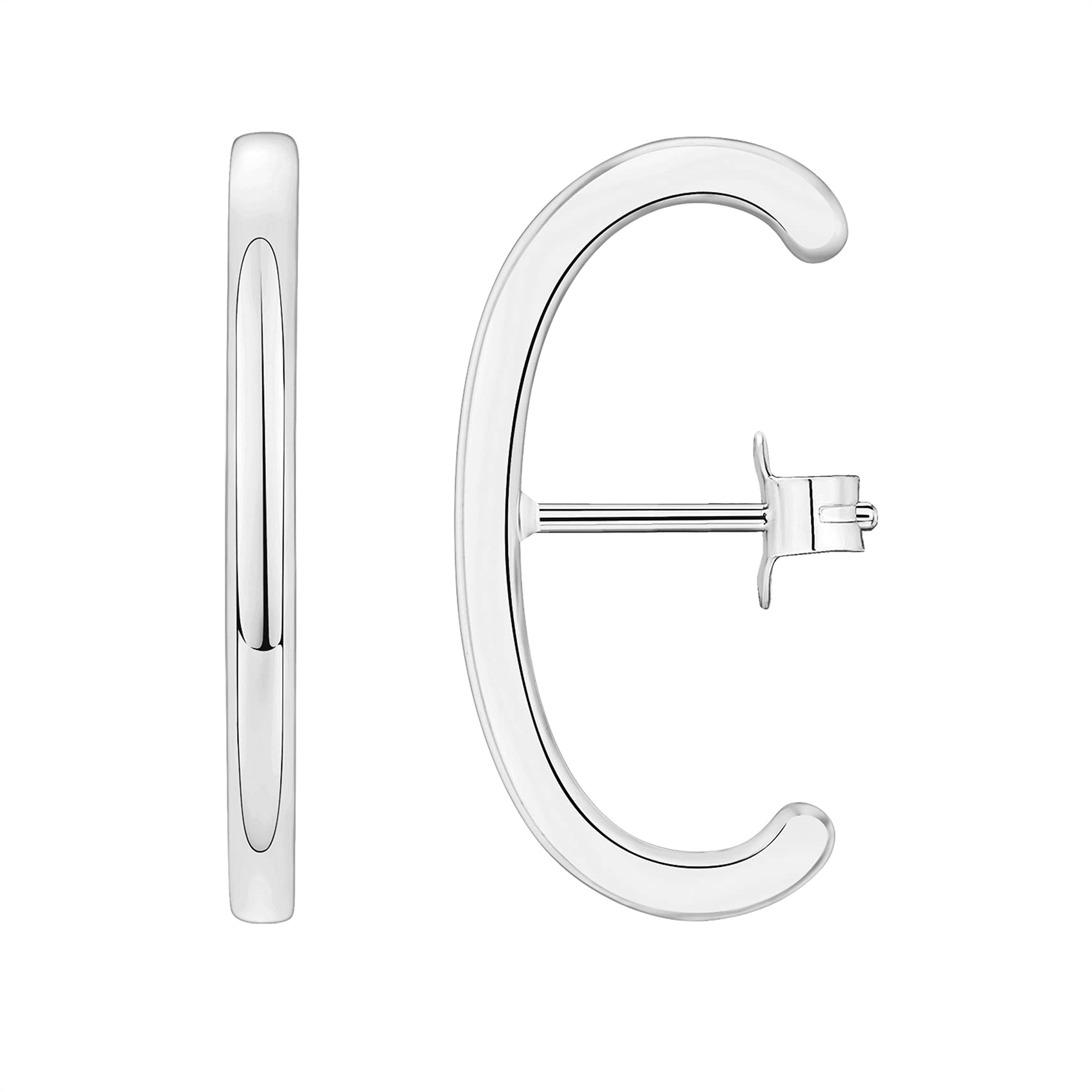 PAVOI 14K Gold Plated 925 Sterling Silver Post Minimalist Suspender Ear Cuff Earrings for Women | Wrap Earlobe Studs