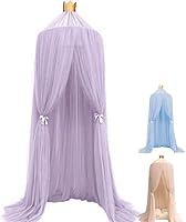 Vista 1 de ESUPPORT Toldo de cama de princesa con diseño de cúpula redonda de encaje, mosquitera, tienda de campaña, decoración de la casa, cortinas de malla