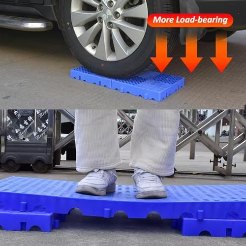 2 Pack Lightweight Waterproof Plastic Pallets, Nestable Anti-Slip Storage Grids for Garage, Warehouse & Supermarket - Durable Red Breathable Floor Pads for Efficient Organization