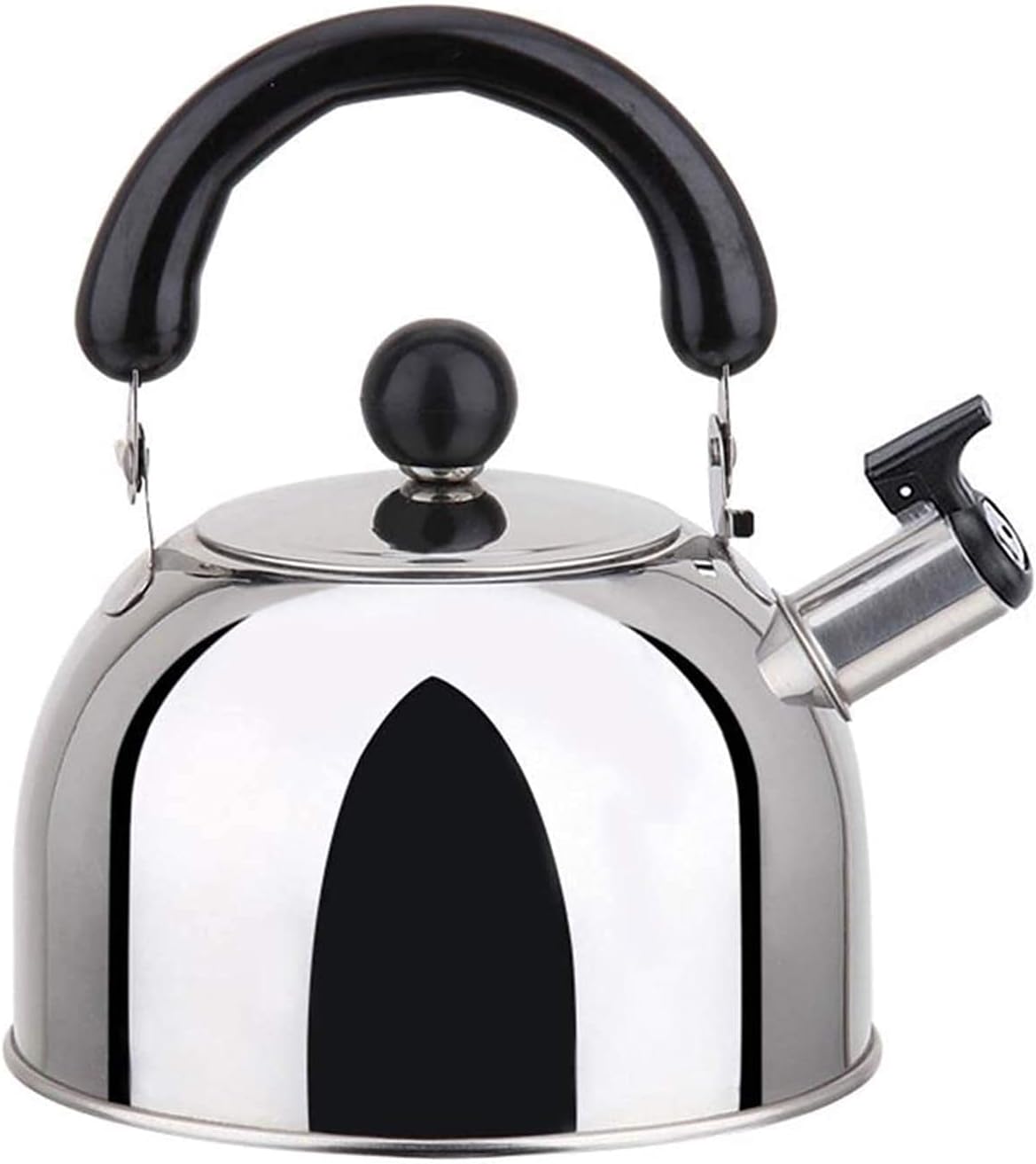 JGHH Tea Pots for Stove Top Whistling Tea Kettle Whistle Kettle Stainless Steel Whistling Tea Kettle for Stove Top Ergonomic Handle for Tea Coffee Heating Milk(Color:Silver;Size:4L)