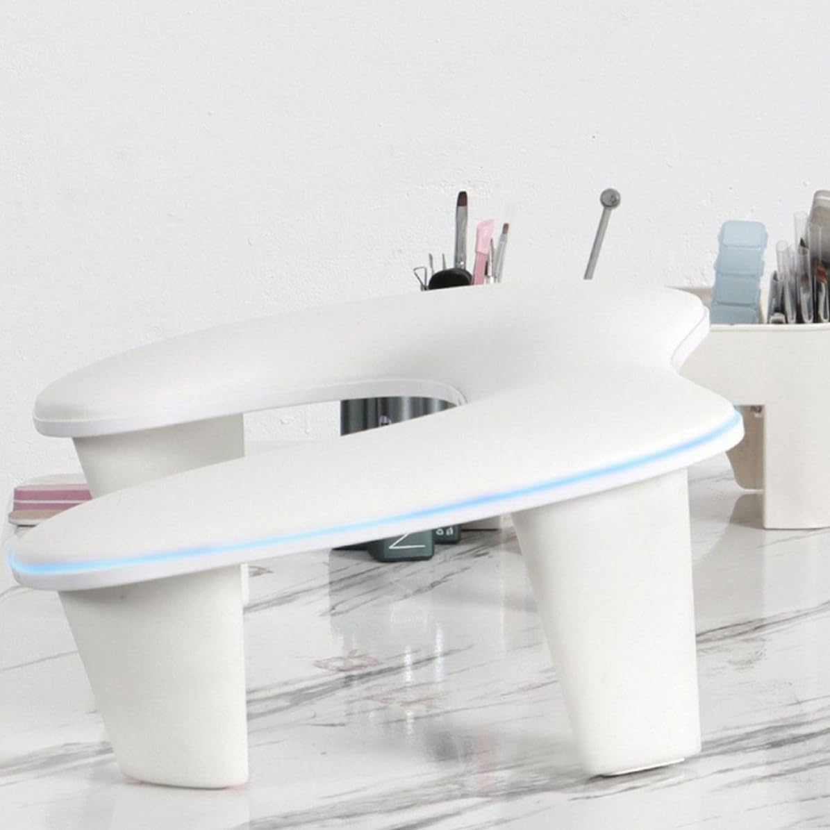 Poggiamano Unghie Ergonomico in Pu Inclinazione Facile da Pulire Cuscino a Forma di U come Supporto per Unghie da Scrivania per Workspace e Disegno