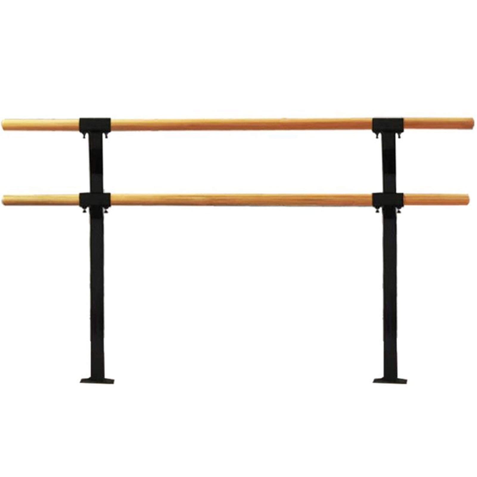 Ballet Bar Dance Bar Ballet Bar Double Dance Bar for Home Ballet Floor Bar Stretching Permanent Integrated Base Equipment Thick Steel Exercise – Black