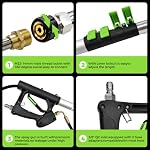 24 FT Telescoping Pressure Washer Wand with Pressure Washer Extension Wand,Brush Head, Gutter Cleaning Tools and Support Belt,Pressure Washer Extension Wand for Roof Deck Vehicle Sidings - Image 5