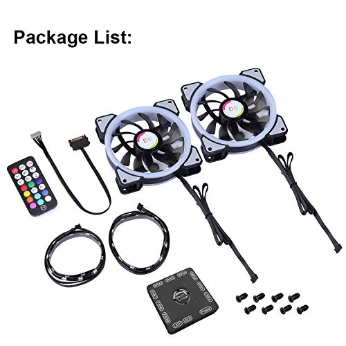LEDdess Rainbow LED Case Fan with Controller for CPU Cooler, Water Cooling System and Radiators(2pcs RGB Fans, 2pcs led Strips, 4th Gen Remote Control, A Series) - Thumbnail 6