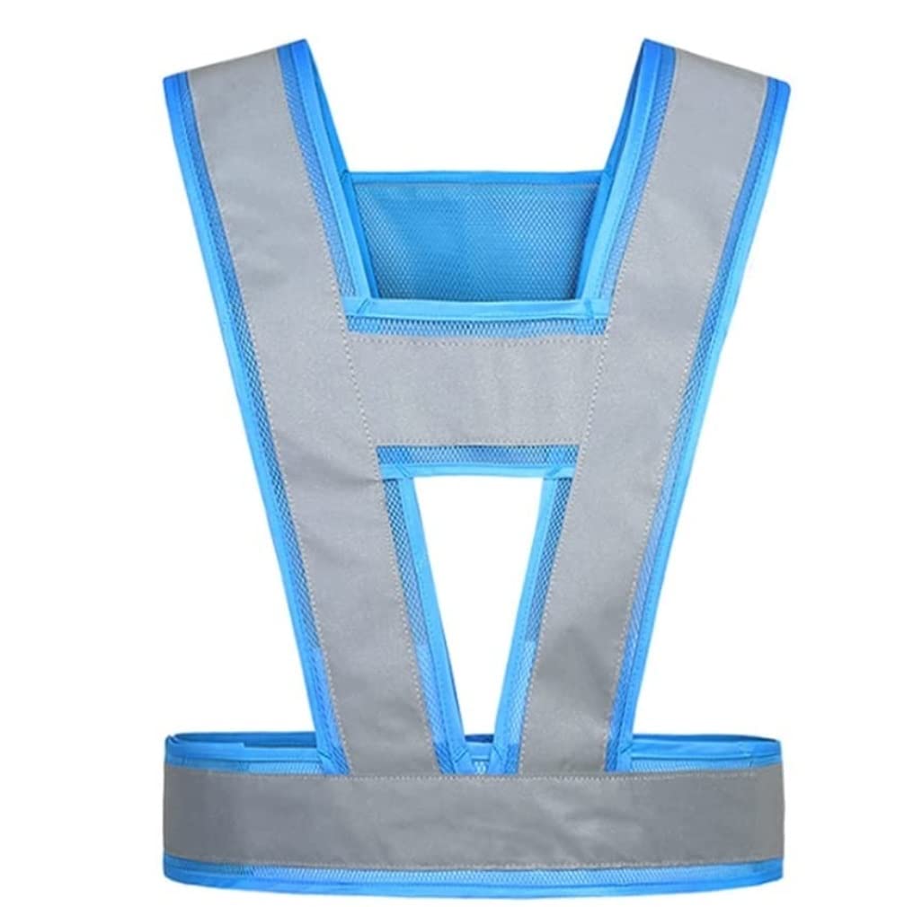 Gilet Catarifrangente Da Corsa Notturna - Alta Visibilità 360° - Leggero Con Cinghie Regolabili - Blu