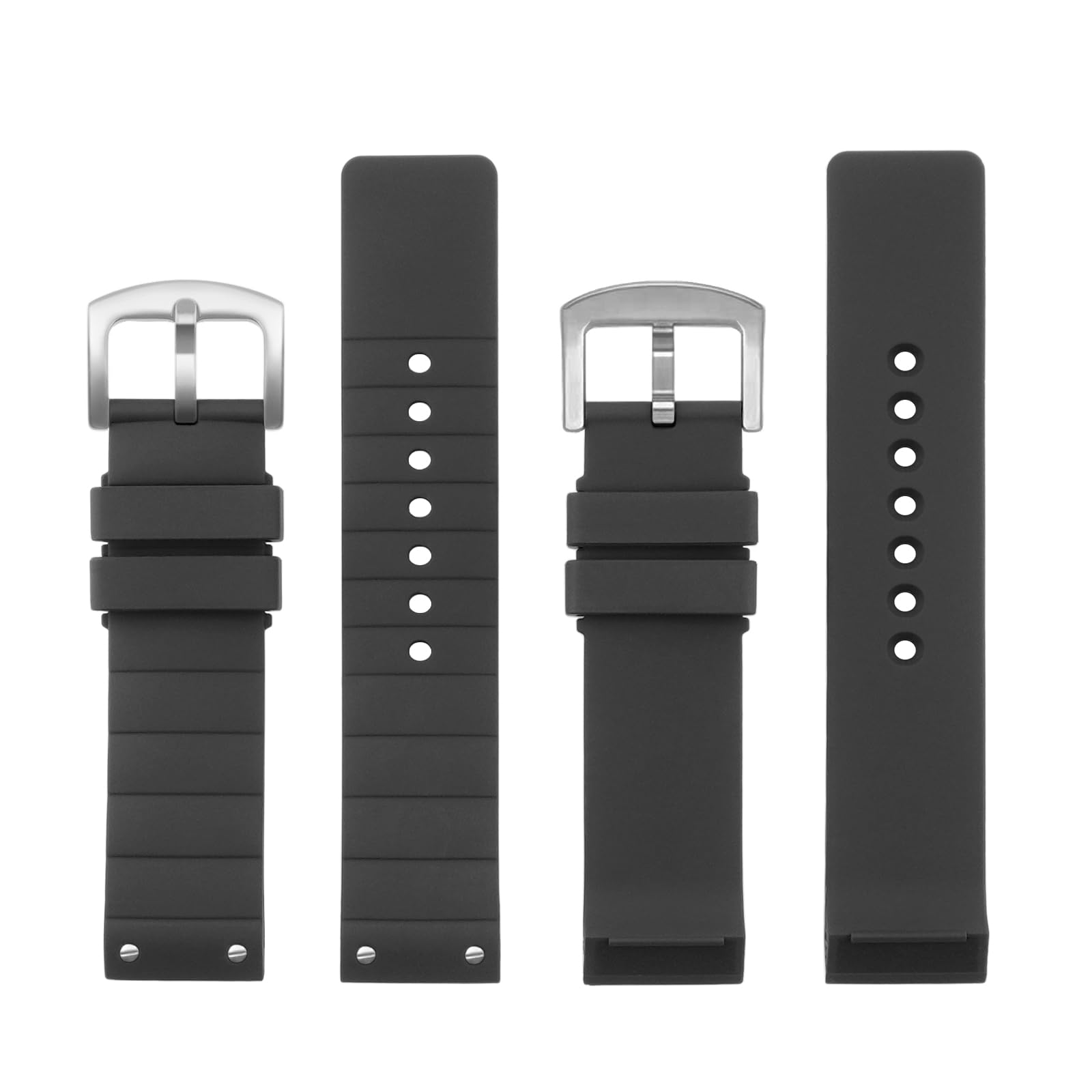 Correa de repuesto compatible con reloj Cartier de 23 mm, goma de silicona suave para Santos 100, color negro