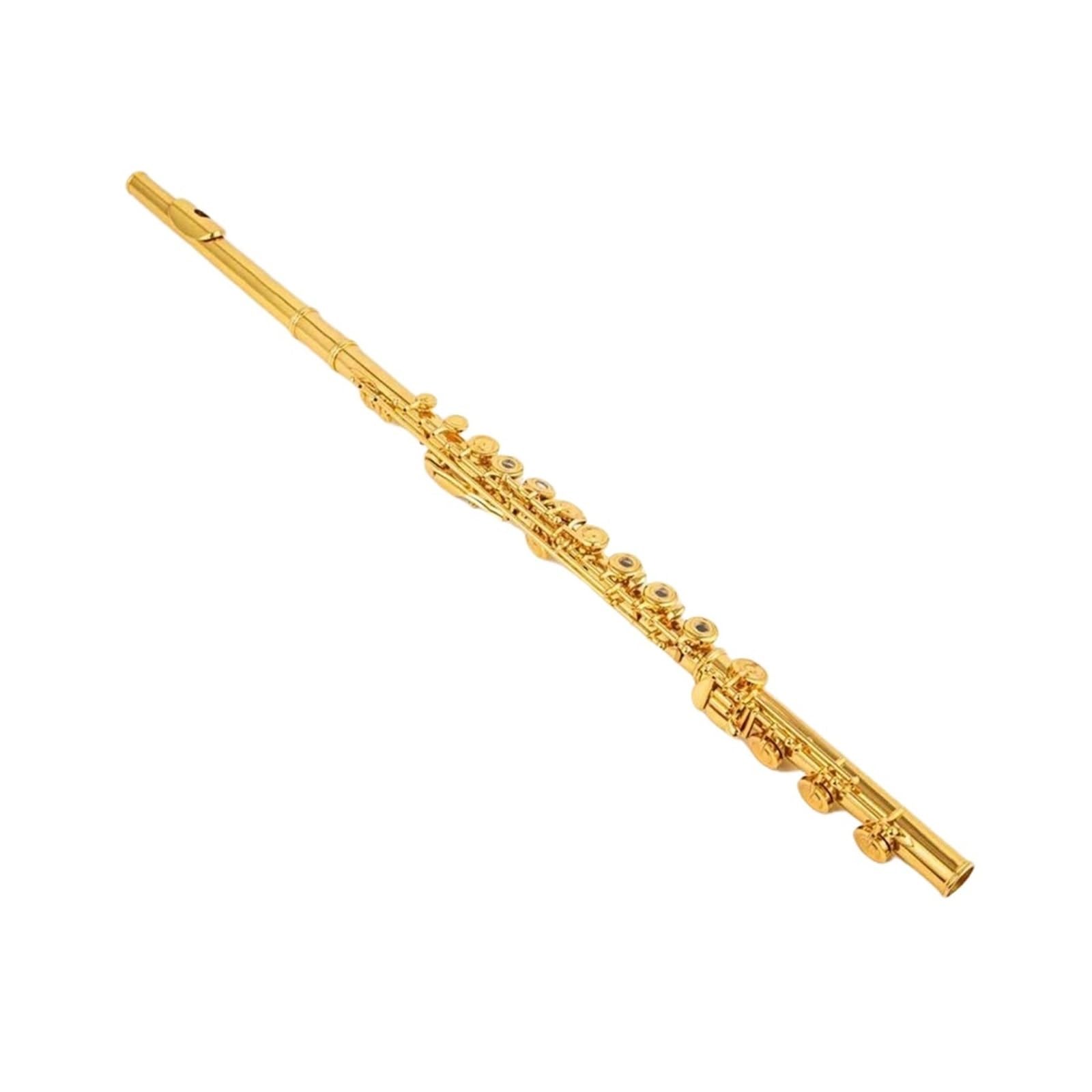 flauta de instrumento musical Flauta profesional cuproníquel apertura C llave 17 agujeros instrumentos musicales chapados en flauta con estuche