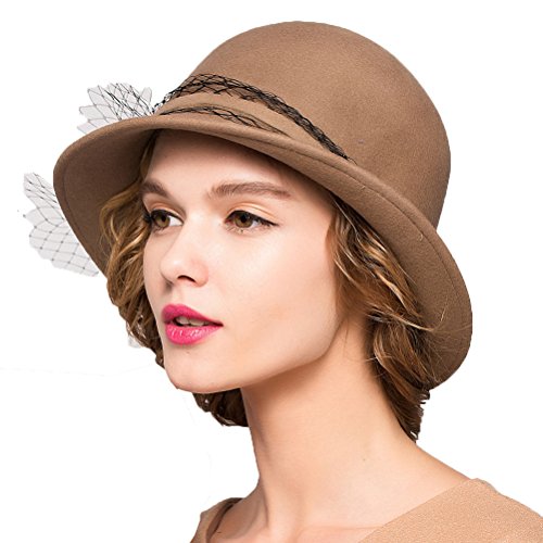 Maitose™ Women's Wool Felt Bowler Hat Camel