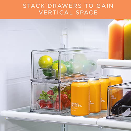 Sorbus Fridge Drawers - Clear Stackable Pull Out Refrigerator Organizer Bins - Food Storage Containers For Kitchen, Refrigerator, Freezer, Vanity & Fridge Organization And Storage (2 Pack | Small) #TOP6