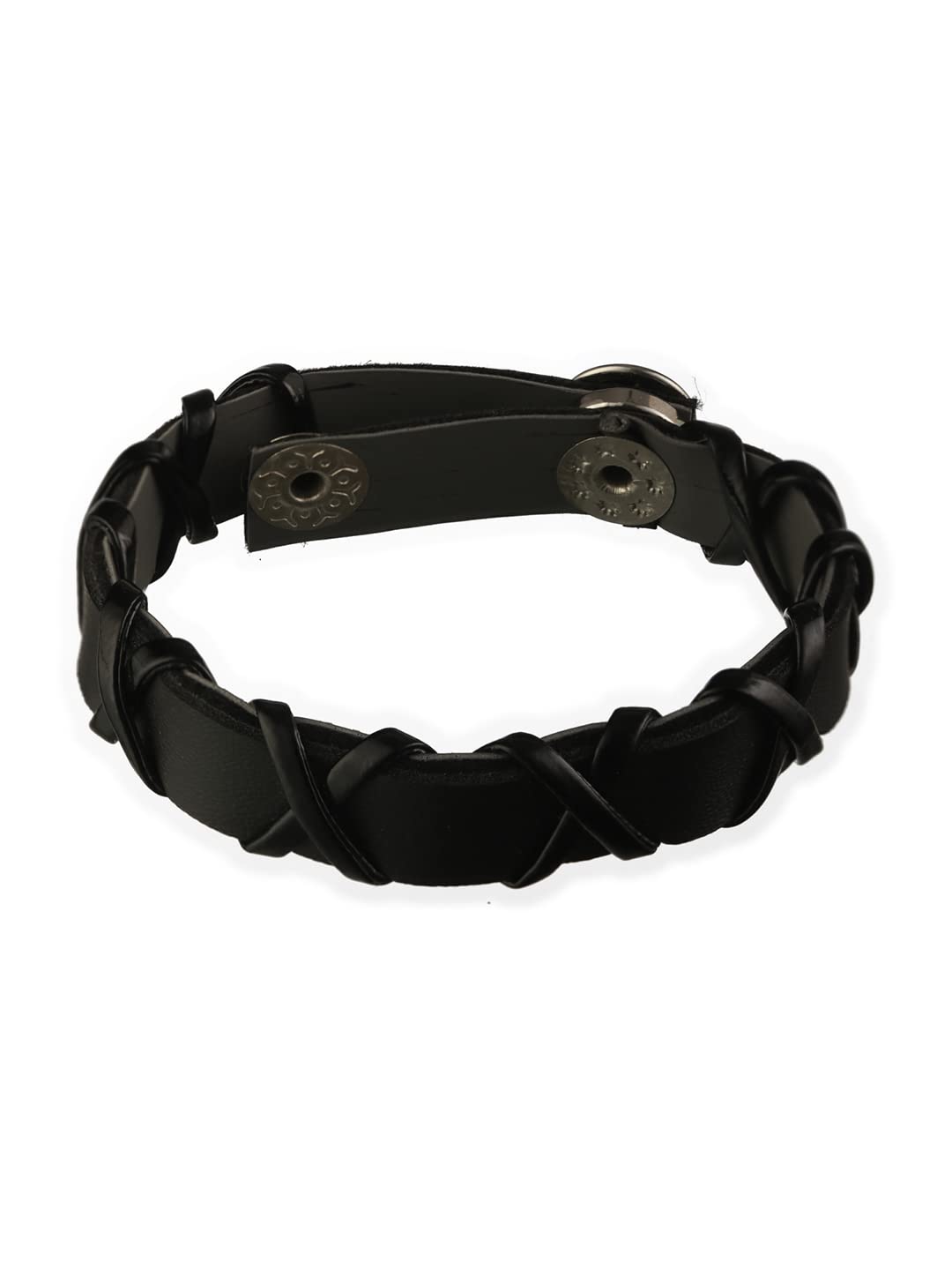 BOLD BY PRIYAASI Black Cross PU Wraparound Bracelet for Men (B0BN7RWNQB) Amazon Price History, Amazon Price Tracker
