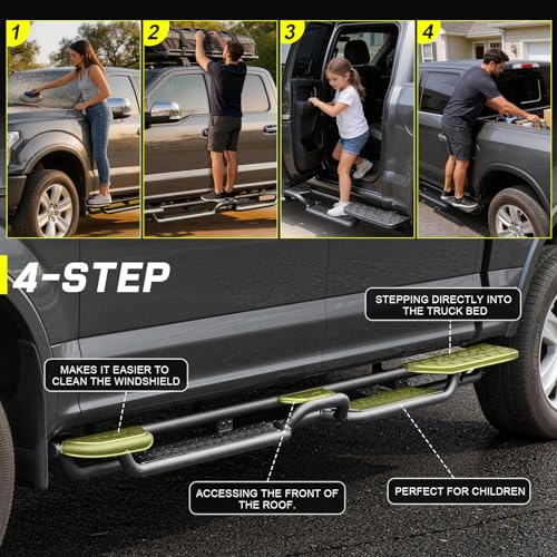 Estribos laterales para Ford F150 y F250 2015-2026, barra 4 pasos miniatura 4