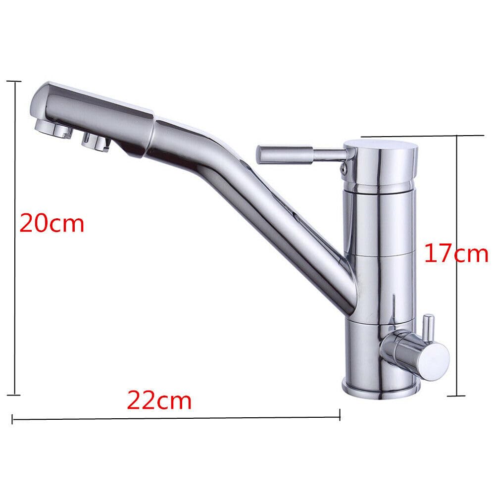 Grifo de cocina de 3 vías, filtro de agua, grifo 3 en 1 para ósmosis, grifo de agua potable, grifo de cocina, con sistema de ósmosis, filtro de agua potable