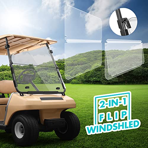 10L0L Foldable Windshield Compatible With Club Car Ds Golf Carts 1982-2000.5 ( Clear ) #TOP6