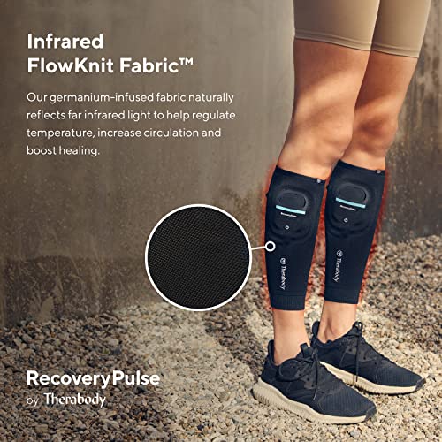 Recoverypulse Calf Sleeve By Therabody, Compression And Vibration Sleeve For On The Go Relief, Reduce Soreness And Pain In Lower Legs, Increase Flexibility, Circulation And Accelerate Recovery, Large #TOP3