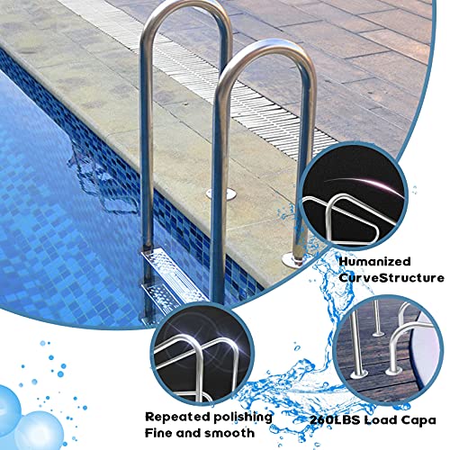 Escalera para piscina con 2 peldaños de acero inoxidable miniatura 2