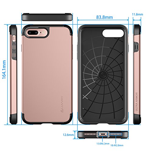 Luvvitt Iphone 8 Plus Case, [Ultra Armor] Shock Absorbing Case Best Heavy Duty Dual Layer Tough Cover For Apple Iphone 8 Plus (2017) - Rose Gold #TOP6