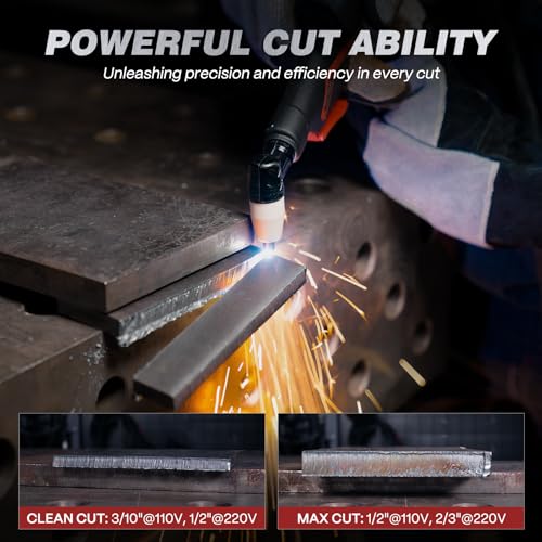 ARCCAPTAIN 50A Plasma Cutter Machine, 110V/220V Dual Voltage, 2/3" Max Cut