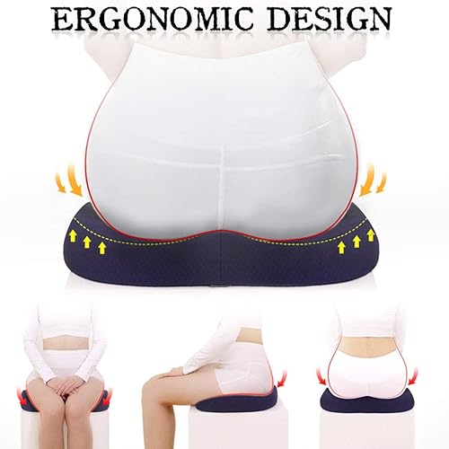 Miniatura 2 de Cojín de espuma viscoelástica para silla de oficina coche asiento de juego cojín de coxis almohada ciática para sentarse alivio del dolor de espalda