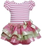 Bonnie Baby Baby Girls' Stripe Knit To Multi Tiered Skirt