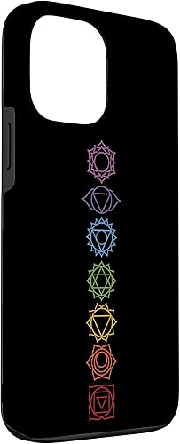 Miniatura 3 de Funda para iPhone 13 Pro Max, regalo espiritual Zen Rainbow Chakras alineados para amantes del yoga