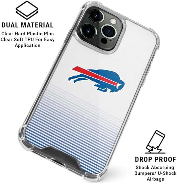 Skinit Clear Phone Case Compatible with iPhone 16 Pro - Officially Licensed NFL Buffalo Bills Breakaway Design
